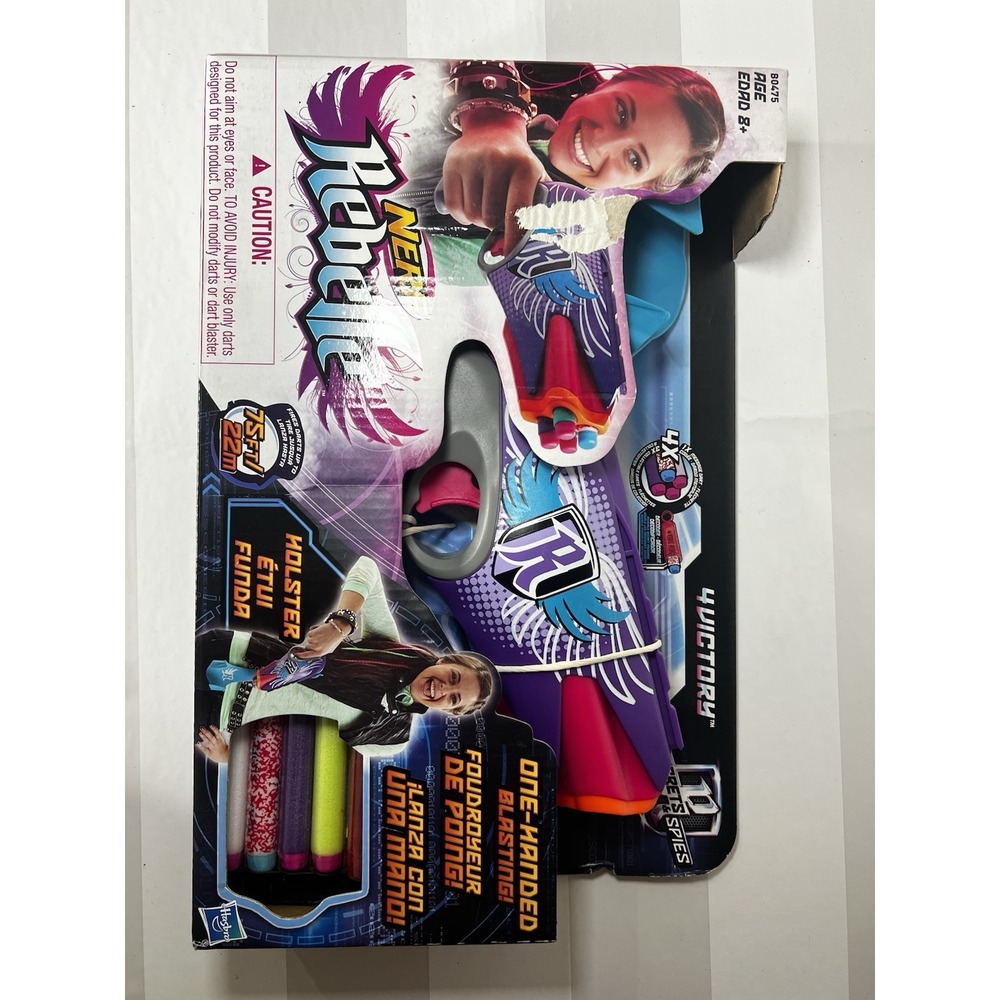 Nerf Rebelle Secrets and Spies 4Victory Blaster Purple W/ Holster & Decoder